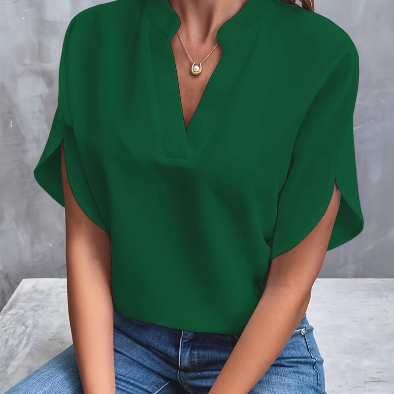 Juliet - Leichte elegante Damenbluse mit V-Ausschnitt