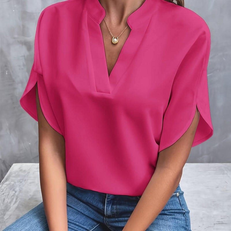 Juliet - Leichte elegante Damenbluse mit V-Ausschnitt