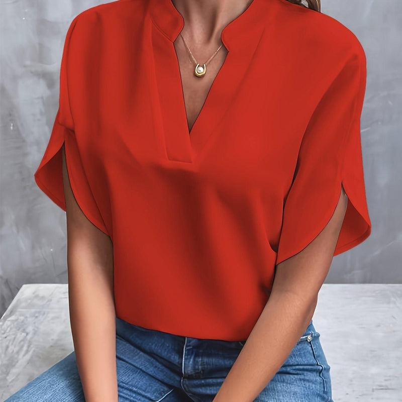 Juliet - Leichte elegante Damenbluse mit V-Ausschnitt