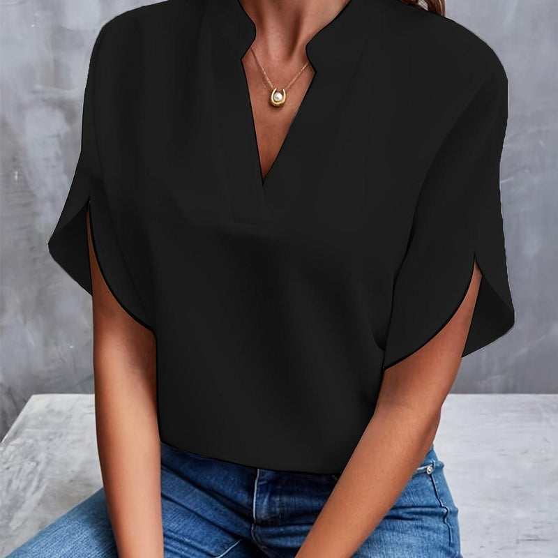 Juliet - Leichte elegante Damenbluse mit V-Ausschnitt