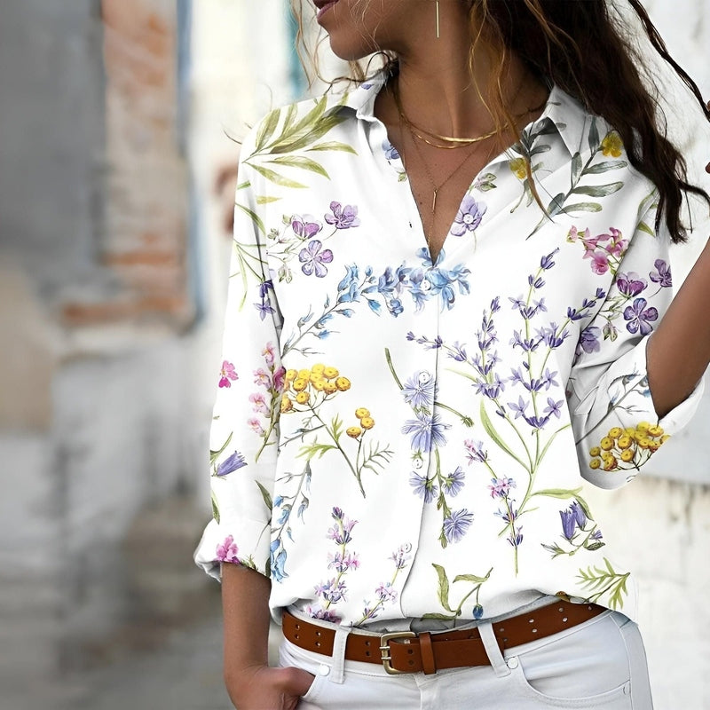 Carla - Lässige Damenbluse mit trendigem Muster