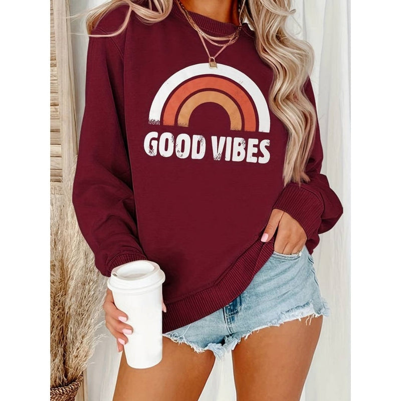 Lena - Lässiges Damen Sweatshirt mit Good Vibes Print