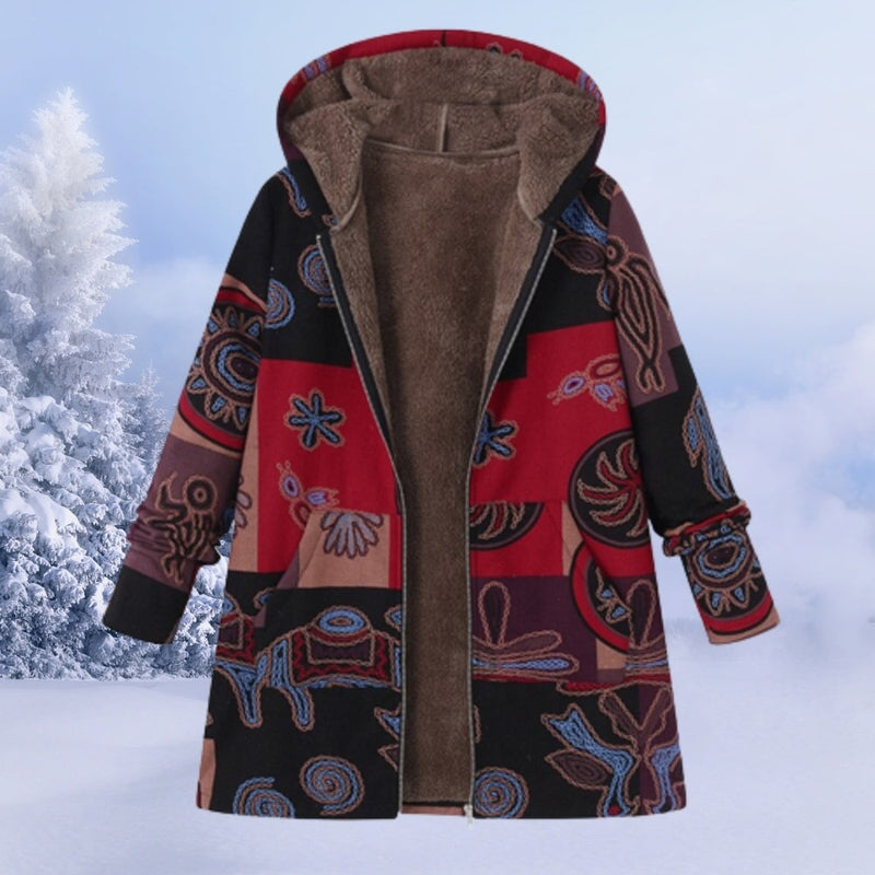 Felicia - Warme Damenjacke mit floralem Muster