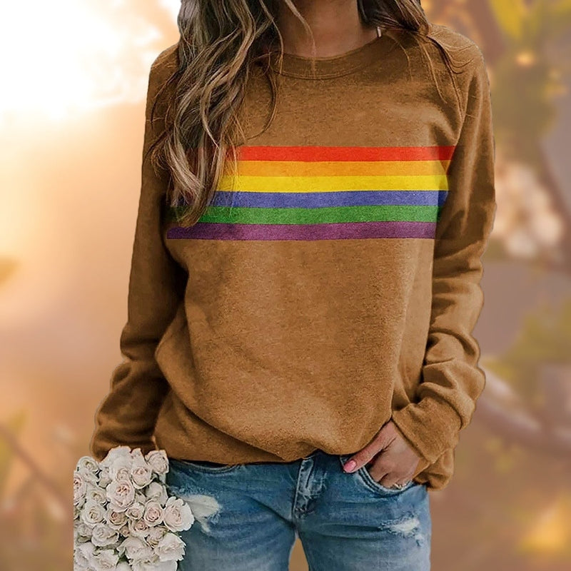 Lia - Bequemer Damenpullover mit Regenbogenprint