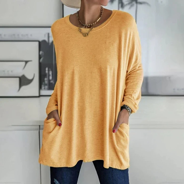 Nina - Lässiger Damenpullover mit praktischen Taschen