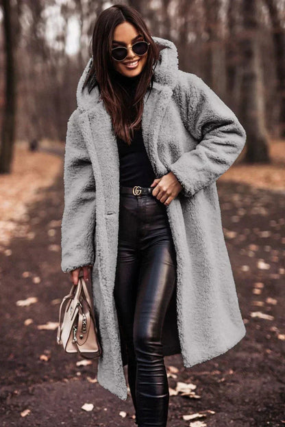 Marita - Damen Langer Winter Trenchcoat