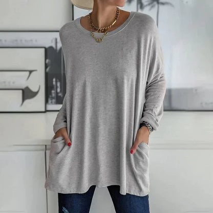 Nina - Lässiger Damenpullover mit praktischen Taschen