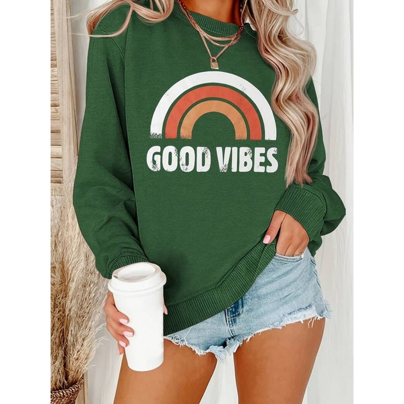Lena - Lässiges Damen Sweatshirt mit Good Vibes Print