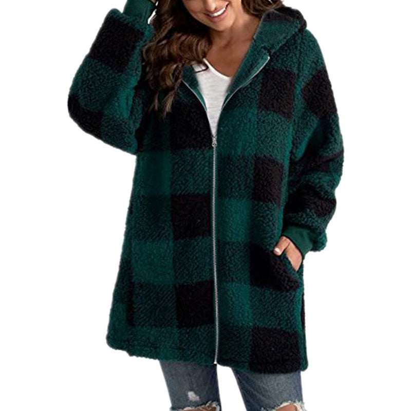 Leonie - Kariertes Damen Kapuzenjacke