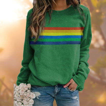 Lia - Bequemer Damenpullover mit Regenbogenprint