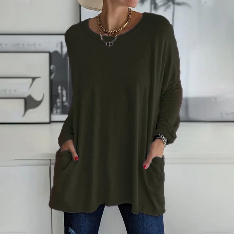Nina - Lässiger Damenpullover mit praktischen Taschen
