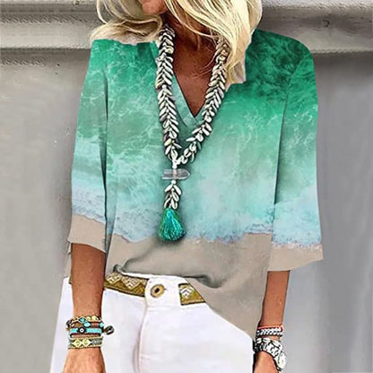 Madeleine - Elegante Damenbluse im Strand-Design