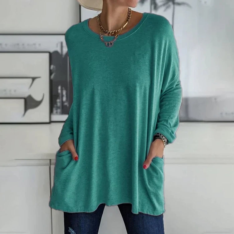 Nina - Lässiger Damenpullover mit praktischen Taschen
