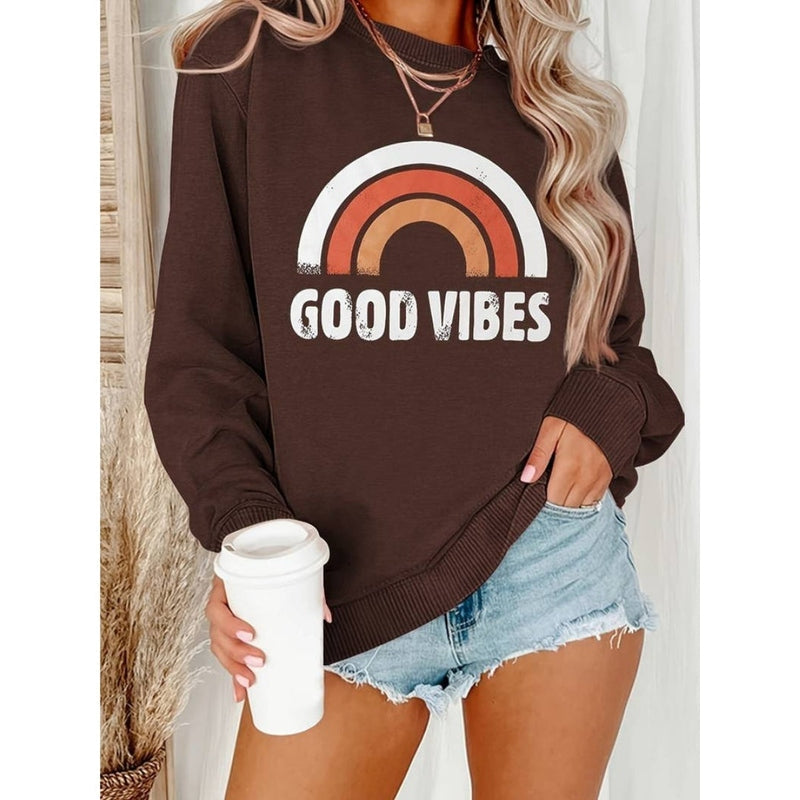 Lena - Lässiges Damen Sweatshirt mit Good Vibes Print