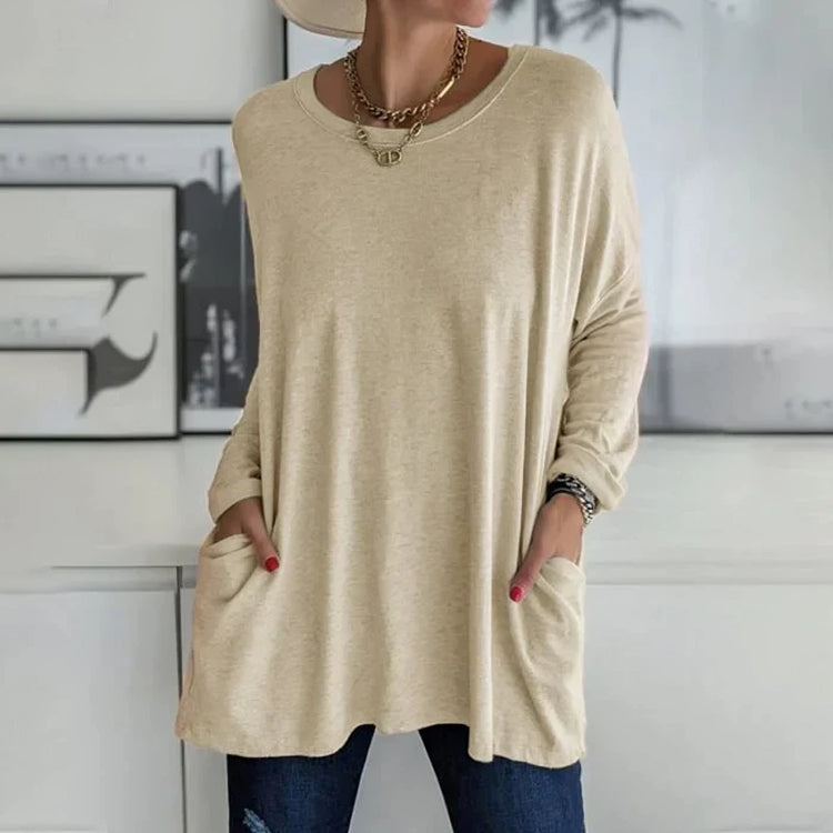Nina - Lässiger Damenpullover mit praktischen Taschen