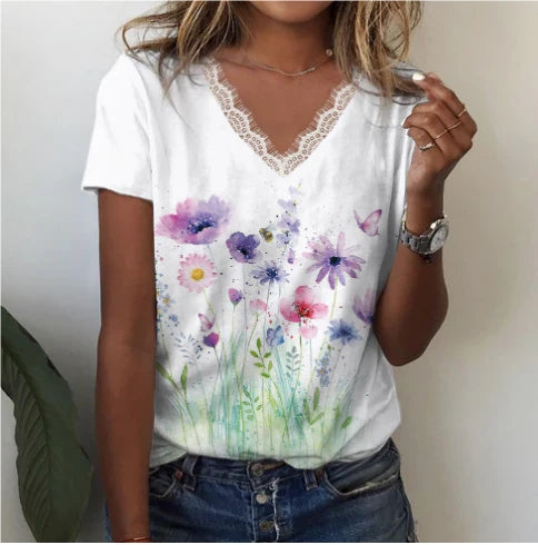 Marita – Modisches Damen-T-Shirt mit V-Ausschnitt