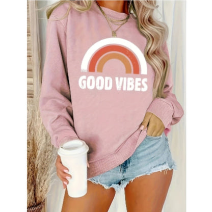 Lena - Lässiges Damen Sweatshirt mit Good Vibes Print