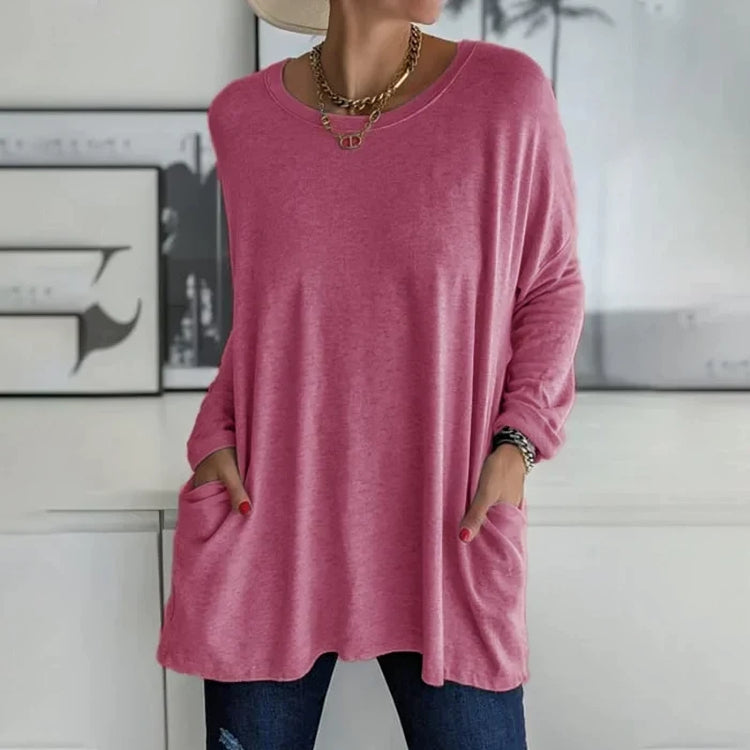 Nina - Lässiger Damenpullover mit praktischen Taschen