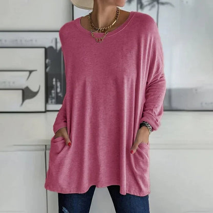 Nina - Lässiger Damenpullover mit praktischen Taschen