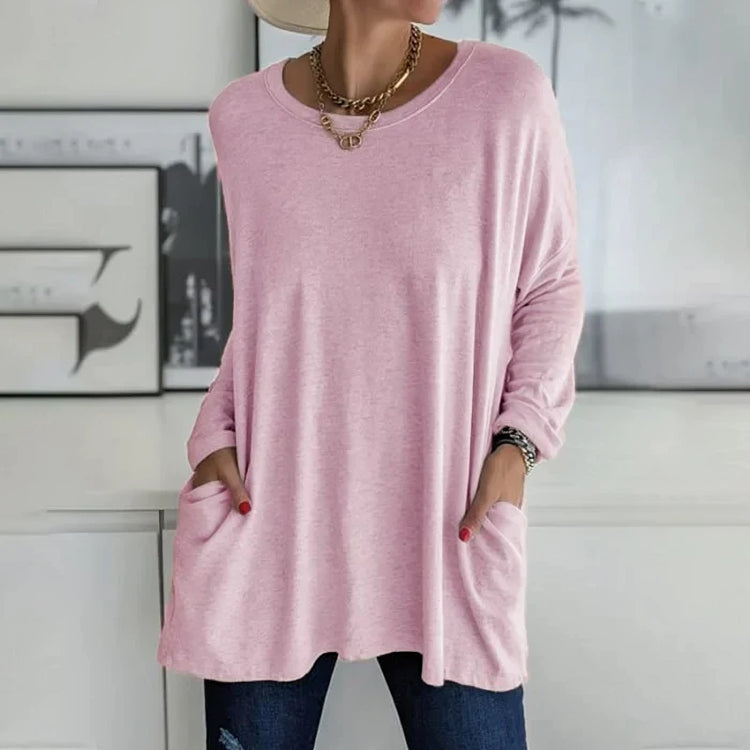 Nina - Lässiger Damenpullover mit praktischen Taschen