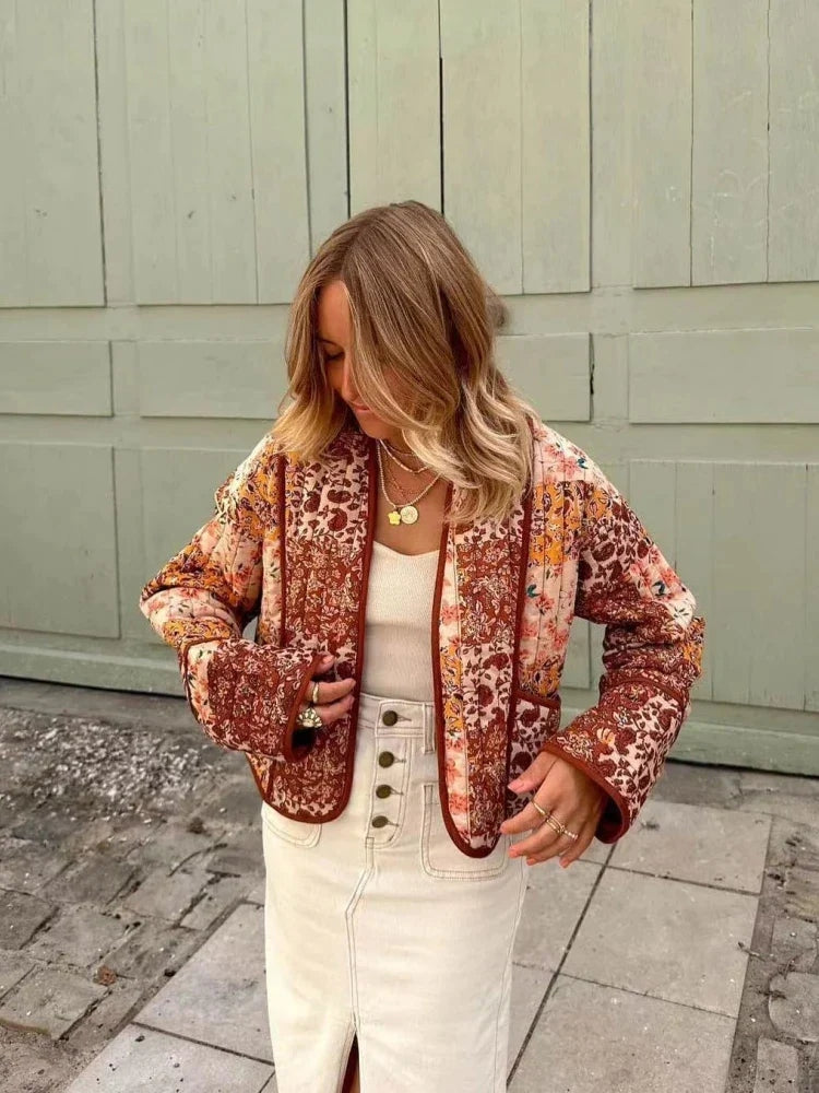 Selinda - Vintage Damenjacke mit Patchwork-Design