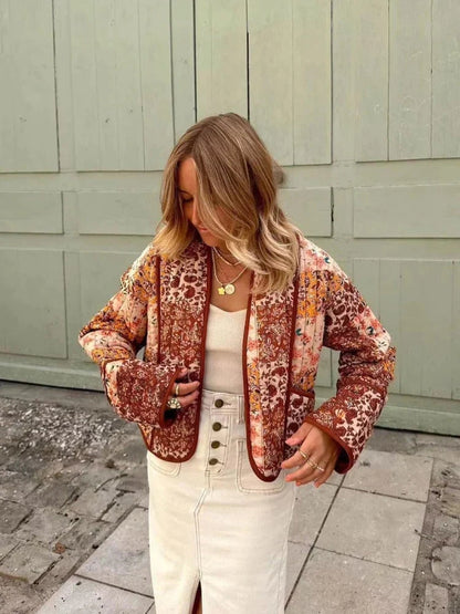 Selinda - Vintage Damenjacke mit Patchwork-Design