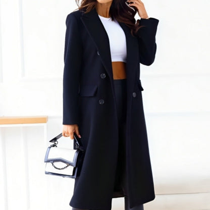 Benedicta - Eleganter Damenmantel mit doppelter Knopfleiste