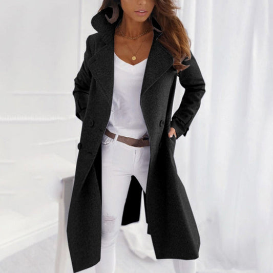 Janina - Eleganter Damenmantel mit Umlegekragen