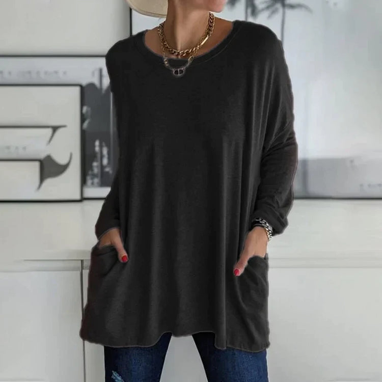 Nina - Lässiger Damenpullover mit praktischen Taschen
