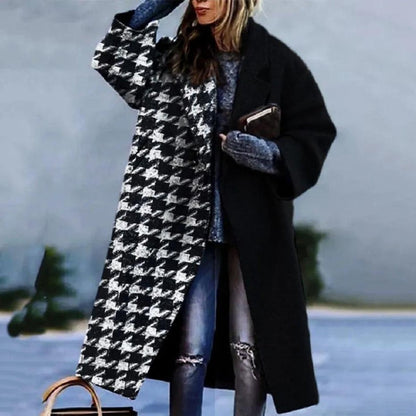 Olivia - Langer Damenmantel mit stylischen Designermustern
