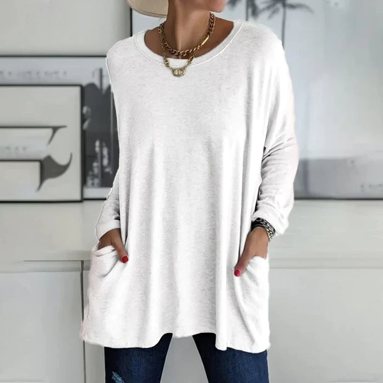 Nina - Lässiger Damenpullover mit praktischen Taschen