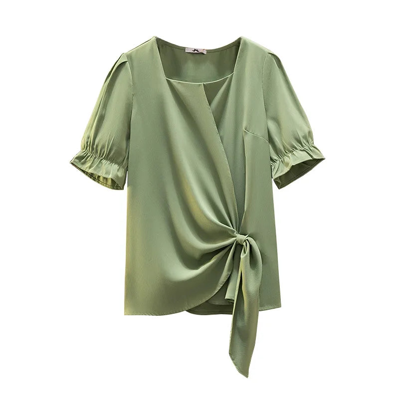 Fudus | 5-9xl Mode Designer Tops Rüschensaum T-shirts