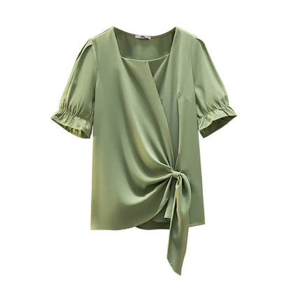 Fudus | 5-9xl Mode Designer Tops Rüschensaum T-shirts