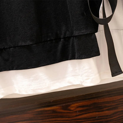 Fudus | 6-10xl Blusen 2-teilige Layered Modedesigner T-shirts