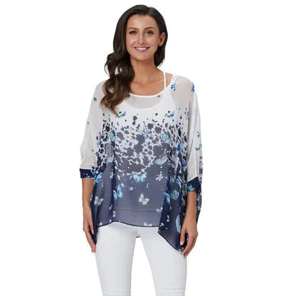 Fudus | Chiffonbluse Modedesigner 4-6xl Bedruckte T-shirts