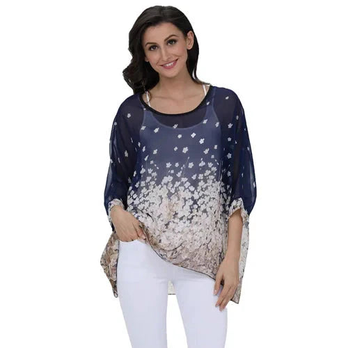 Fudus | Chiffonbluse Modedesigner 4-6xl Bedruckte T-shirts