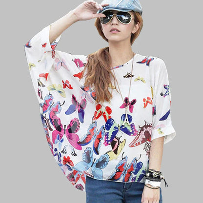 Fudus | Chiffonbluse Modedesigner 4-6xl Bedruckte T-shirts