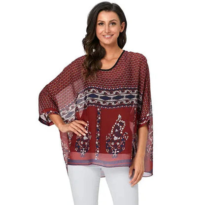 Fudus | Chiffonbluse Modedesigner 4-6xl Bedruckte T-shirts