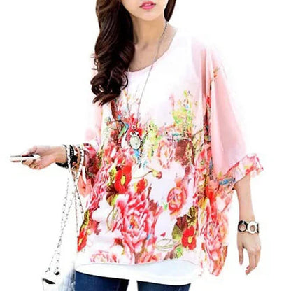 Fudus | Chiffonbluse Modedesigner 4-6xl Bedruckte T-shirts
