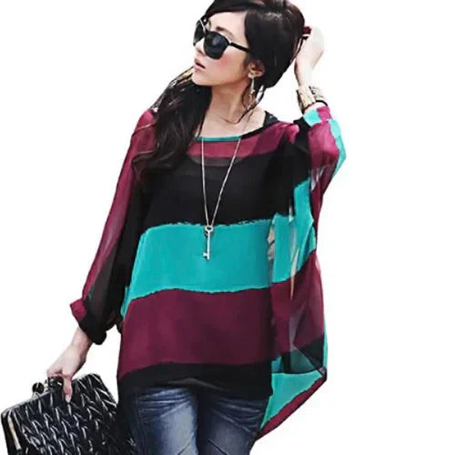Fudus | Chiffonbluse Modedesigner 4-6xl Bedruckte T-shirts