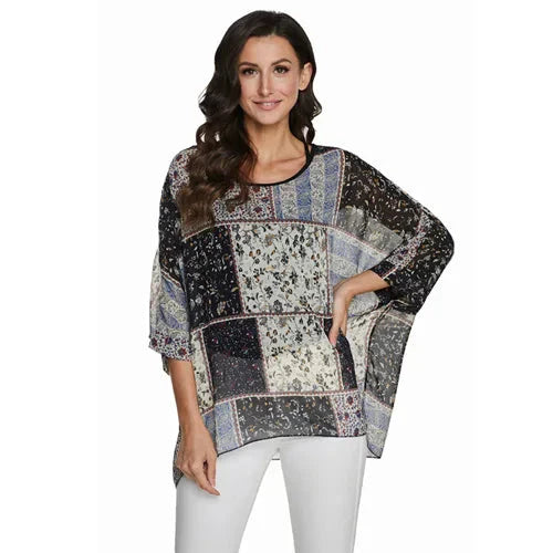 Fudus | Chiffonbluse Modedesigner 4-6xl Bedruckte T-shirts