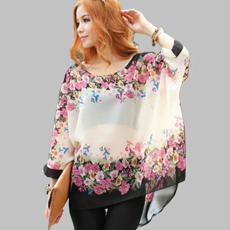 Fudus | Chiffonbluse Modedesigner 4-6xl Bedruckte T-shirts