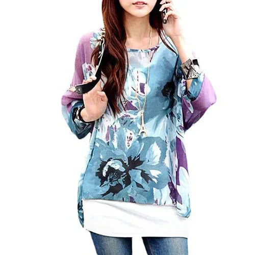 Fudus | Chiffonbluse Modedesigner 4-6xl Bedruckte T-shirts