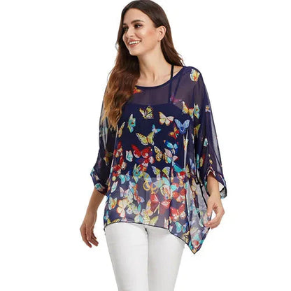 Fudus | Chiffonbluse Modedesigner 4-6xl Bedruckte T-shirts