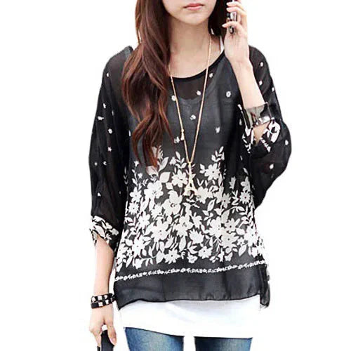 Fudus | Chiffonbluse Modedesigner 4-6xl Bedruckte T-shirts