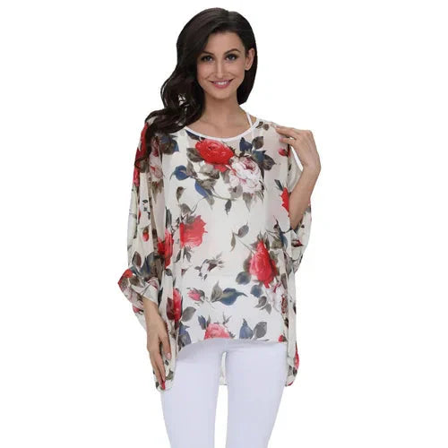Fudus | Chiffonbluse Modedesigner 4-6xl Bedruckte T-shirts