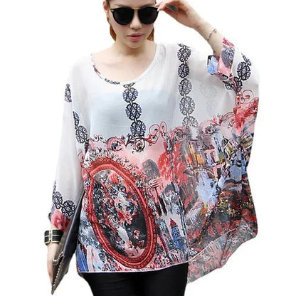 Fudus | Chiffonbluse Modedesigner 4-6xl Bedruckte T-shirts