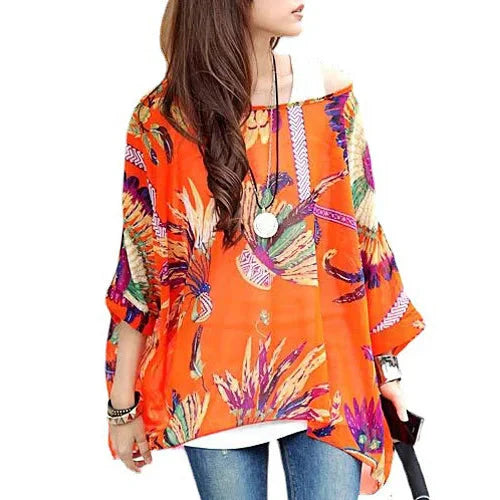 Fudus | Chiffonbluse Modedesigner 4-6xl Bedruckte T-shirts
