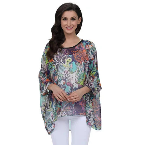 Fudus | Chiffonbluse Modedesigner 4-6xl Bedruckte T-shirts