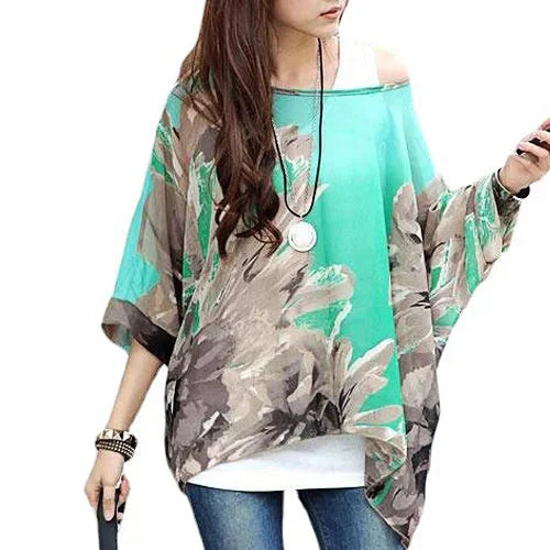 Fudus | Chiffonbluse Modedesigner 4-6xl Bedruckte T-shirts
